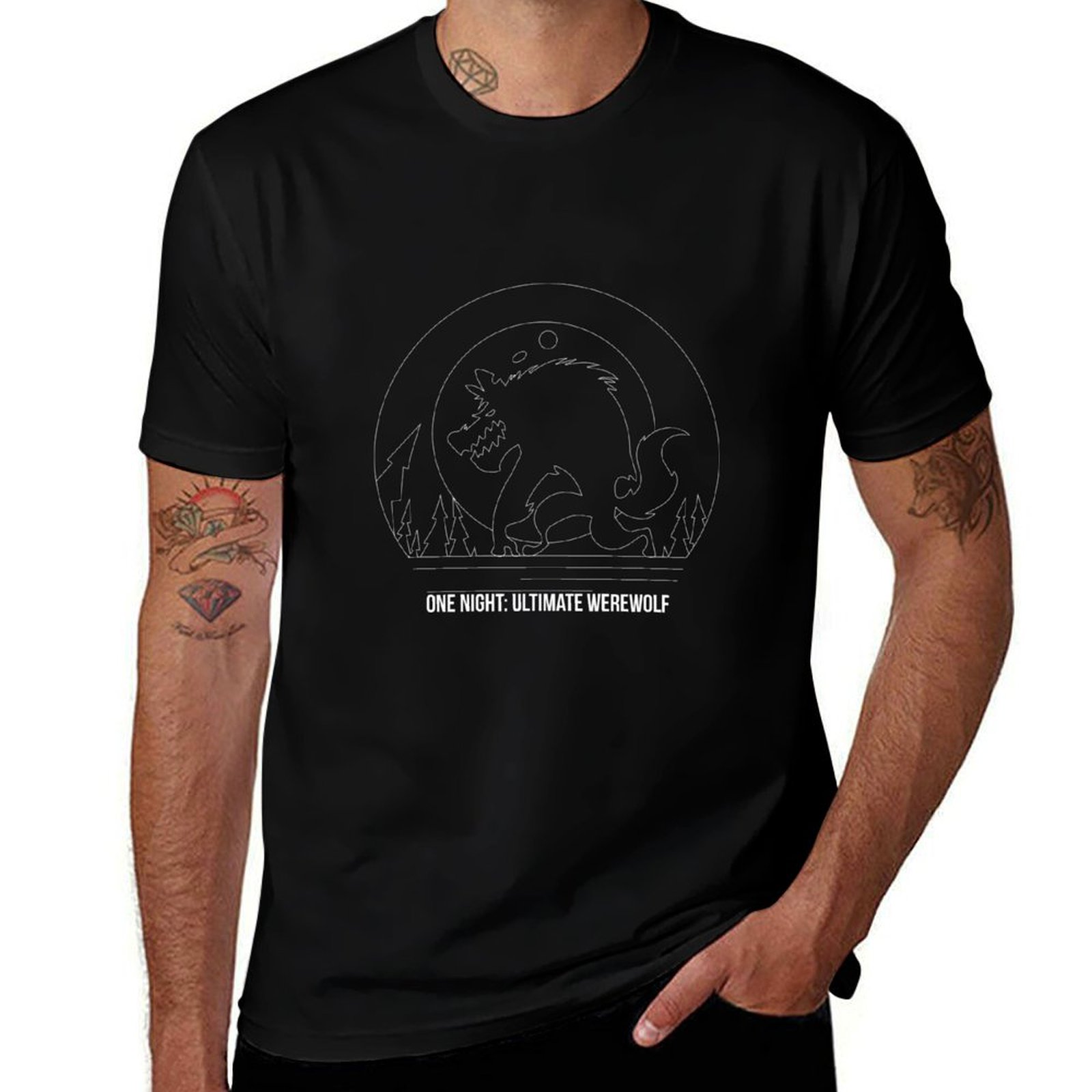 Board Game Werewolf - One Night Ultimate Werewolf Minimalist Çizgi