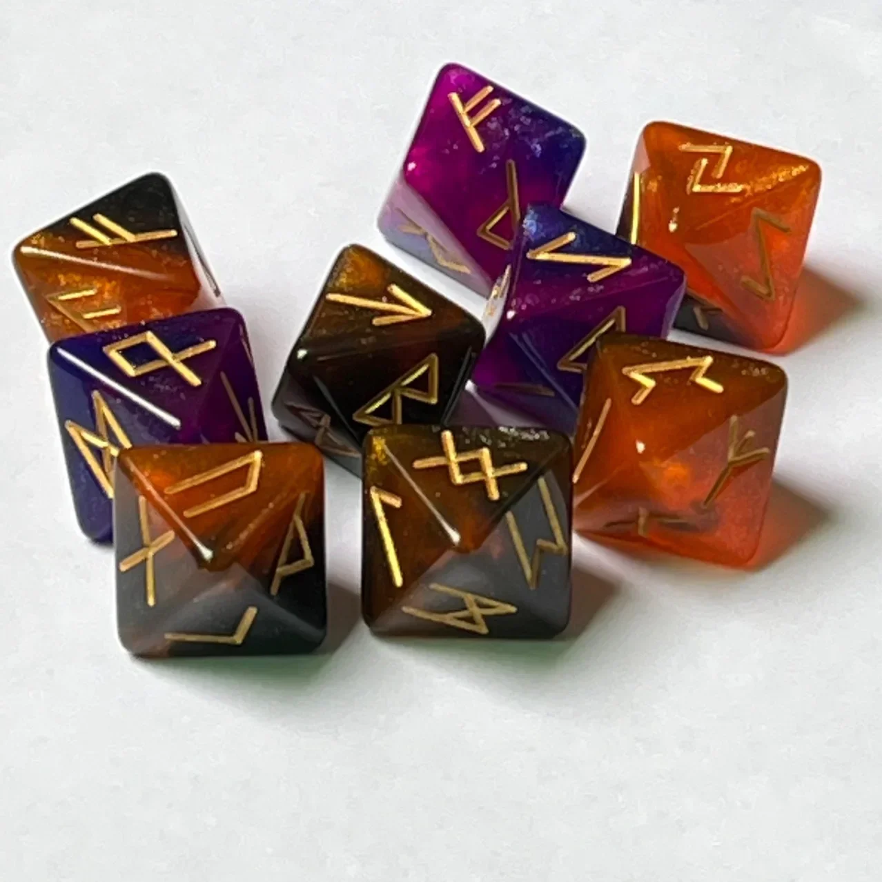 Game Token Counter - 3 adet çeşitli çokyüzlü zar seti