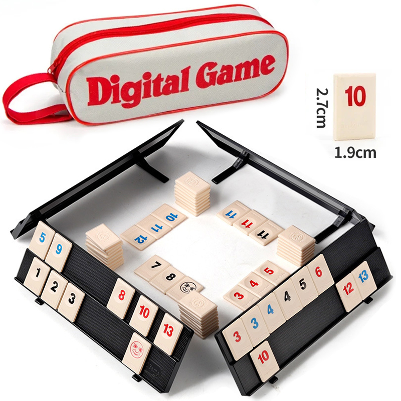 Board Game Zone - 4 Raflı Rummy Cube Oyunu, Taşınabilir