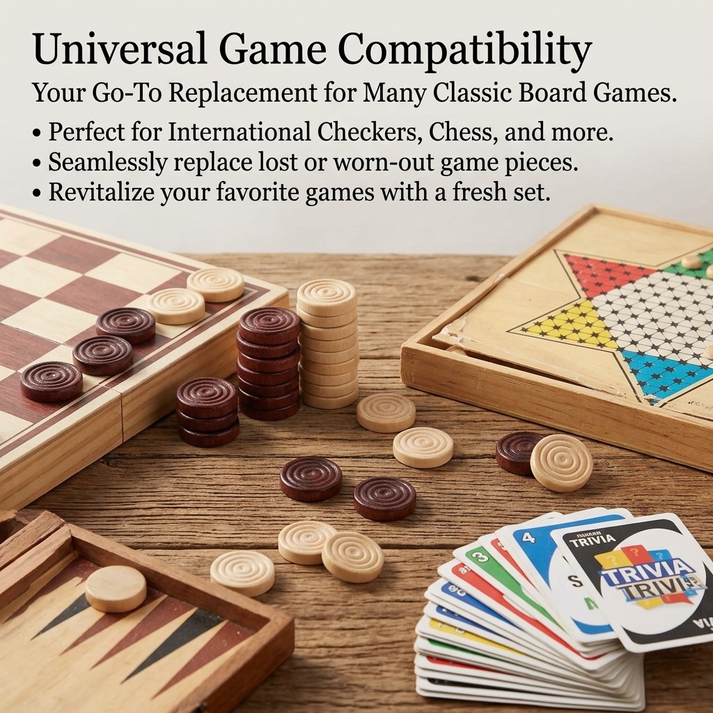 24 Adet/Set Ahşap Yuvarlak Dam - Board Game Operation incelemesi ve fiyatı