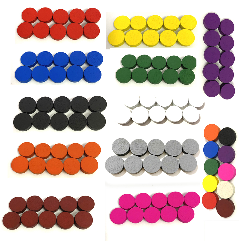 50 adet 15*5 MM 11 Renk Ahşap  - Game Token Counter incelemesi ve fiyatı